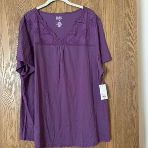 Croft & Barrow Purple Summer Top NWT! 2x